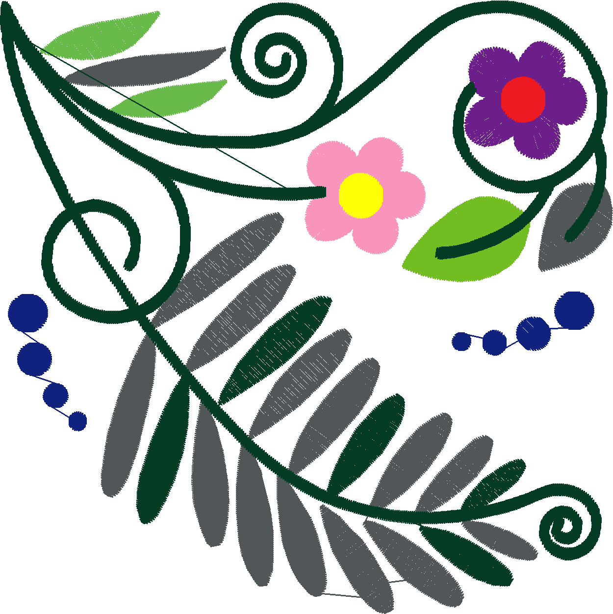 Jacobean 8   Ferns  (4)