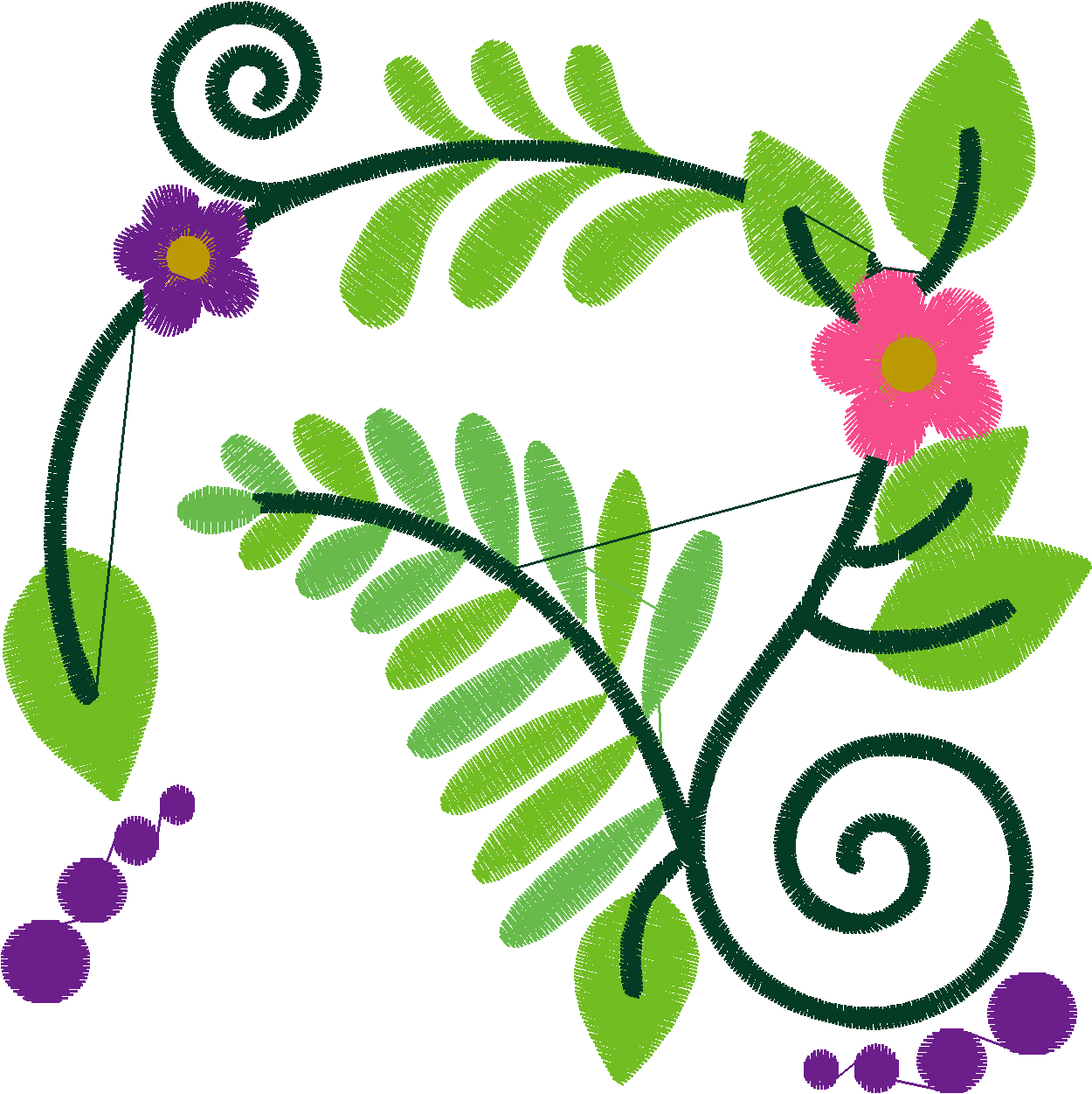 Jacobean 8   Ferns  (6)