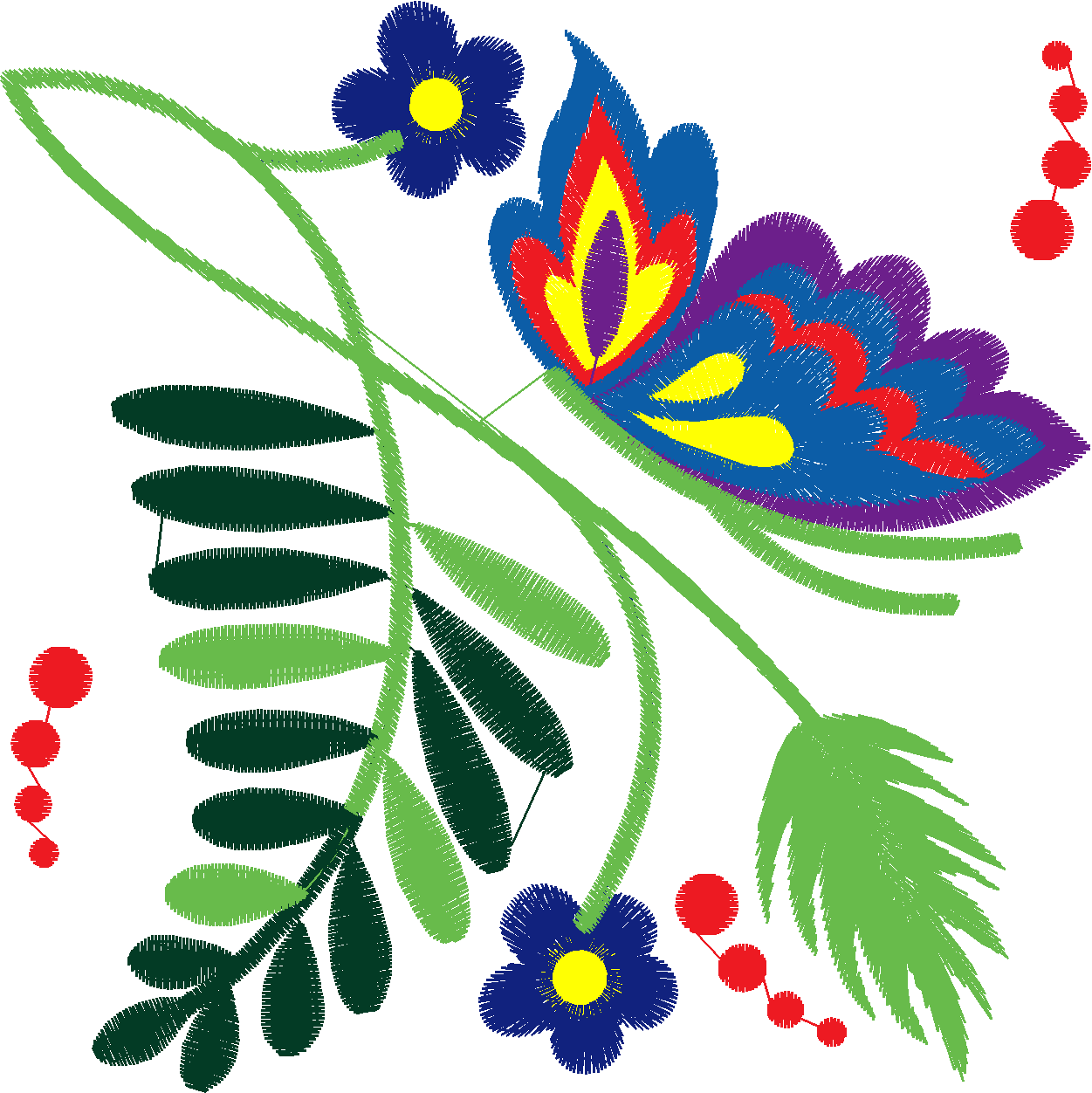 Jacobean 8   Ferns  (8)