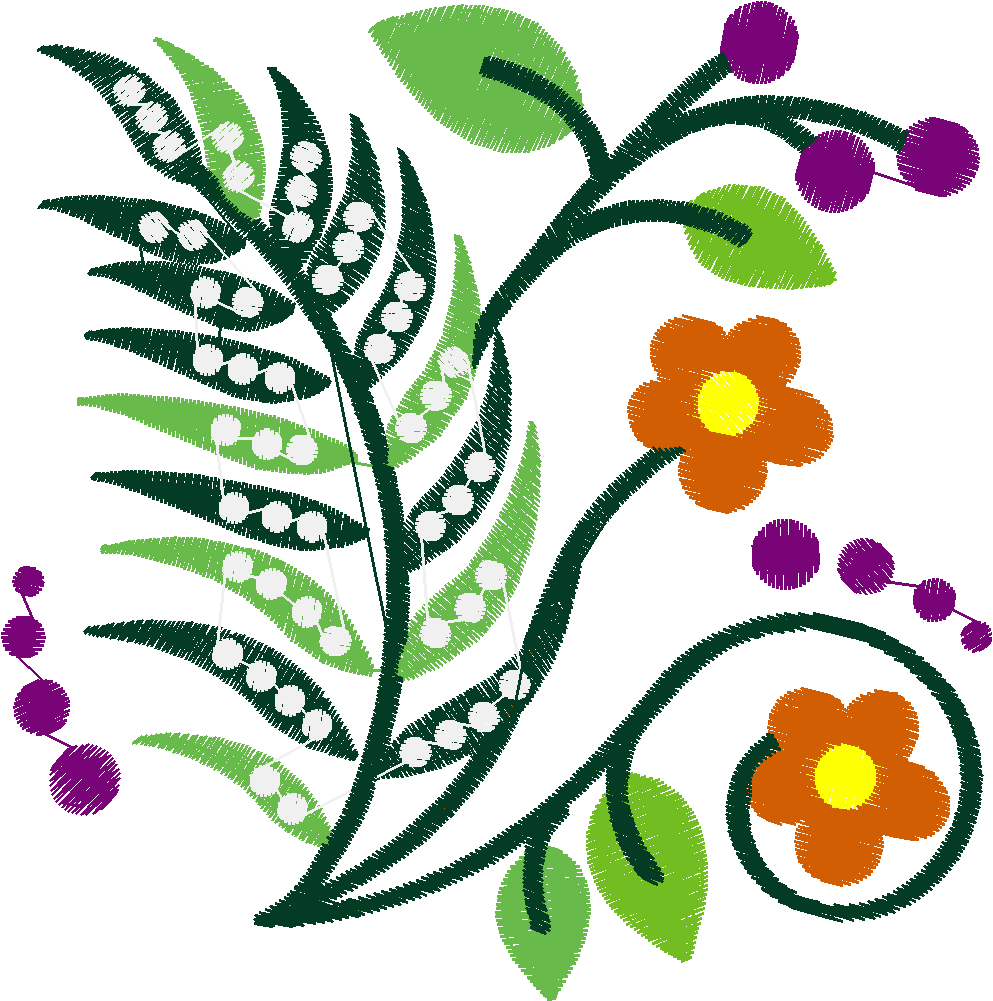 Jacobean 8   Ferns  (9)