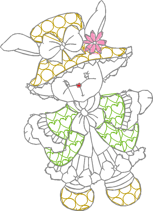 Lineart Easter Bunnies