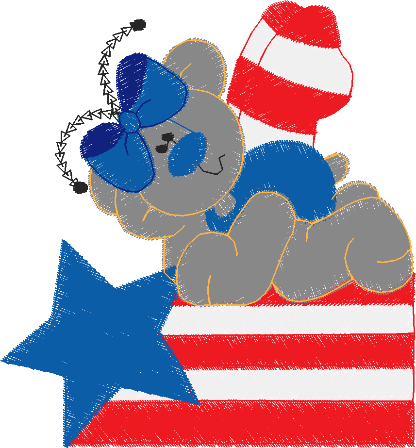 Patriotic Butterfly Bears