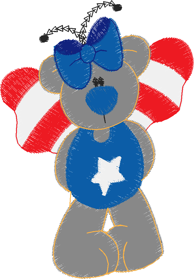 Patriotic Butterfly Bears 1  (5)